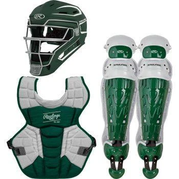 Rawlings Youth Dark Green/White VELO 2.0 Catcher's Gear Box Set: CSV2Y-DG / W 3 Rawlings Youth Dark Green/White VELO 2.0 Catcher's Gear Box Set: CSV2Y-DG / W