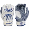 2022 Spiderz HYBRID Batting Gloves: White/Navy