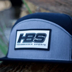 Headbanger Sports Lifestyle Pacific P787 6-Panel Arch Snapback Hat: Black / Heather Grey -Baseball Shop 29
