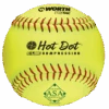 Worth 12" ASA Hot Dot Slowpitch Softballs (Dozen): AHD12SY -Baseball Shop AHD12SY