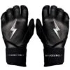 Bruce Bolt PREMIUM PRO Chrome Series Long Cuff Batting Gloves: Black 2 Bruce Bolt PREMIUM PRO Chrome Series Long Cuff Batting Gloves: Black -Baseball Shop BLACKLONG
