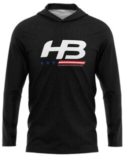 Headbanger Sports Exclusive Ultra Lightweight Long Sleeve Hoodies: Stars & Bars -Baseball Shop BlackStarsBars