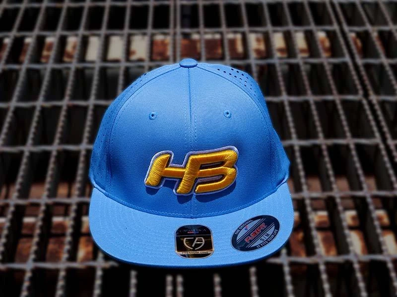 Headbanger Sports I8503 Cap America Flexfit Perforated Performance Hat: Powder Blue & Yellow 4 Headbanger Sports I8503 Cap America Flexfit Perforated Performance Hat: Powder Blue & Yellow - Image 2