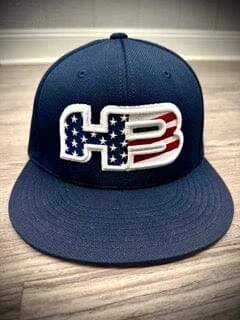HB Sports Exclusive ES342 Fitted Hat: NAVY USA
