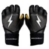 Bruce Bolt PREMIUM PRO Long Cuff Batting Gloves: Black