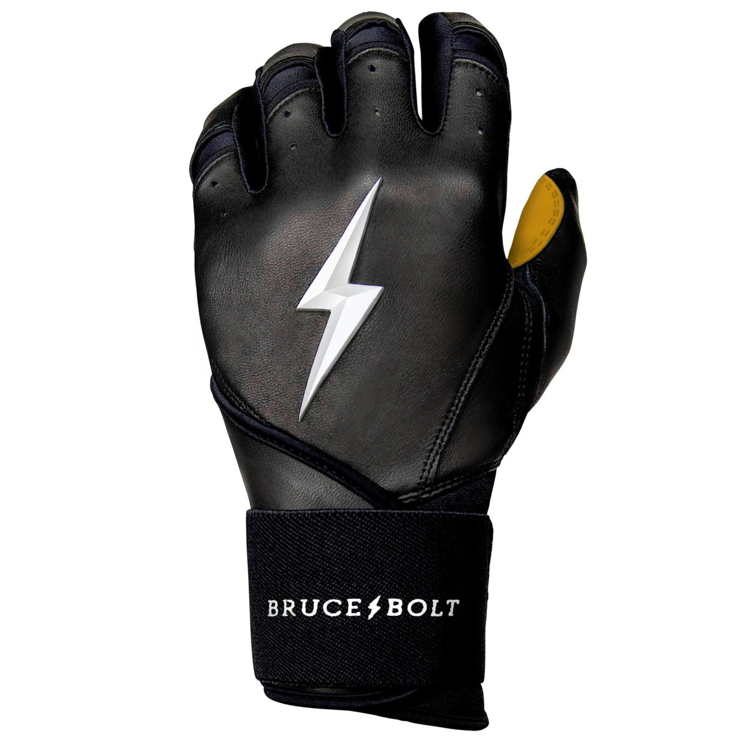 Bruce Bolt PREMIUM PRO Long Cuff Batting Gloves: Black 8 Bruce Bolt PREMIUM PRO Long Cuff Batting Gloves: Black - Image 6