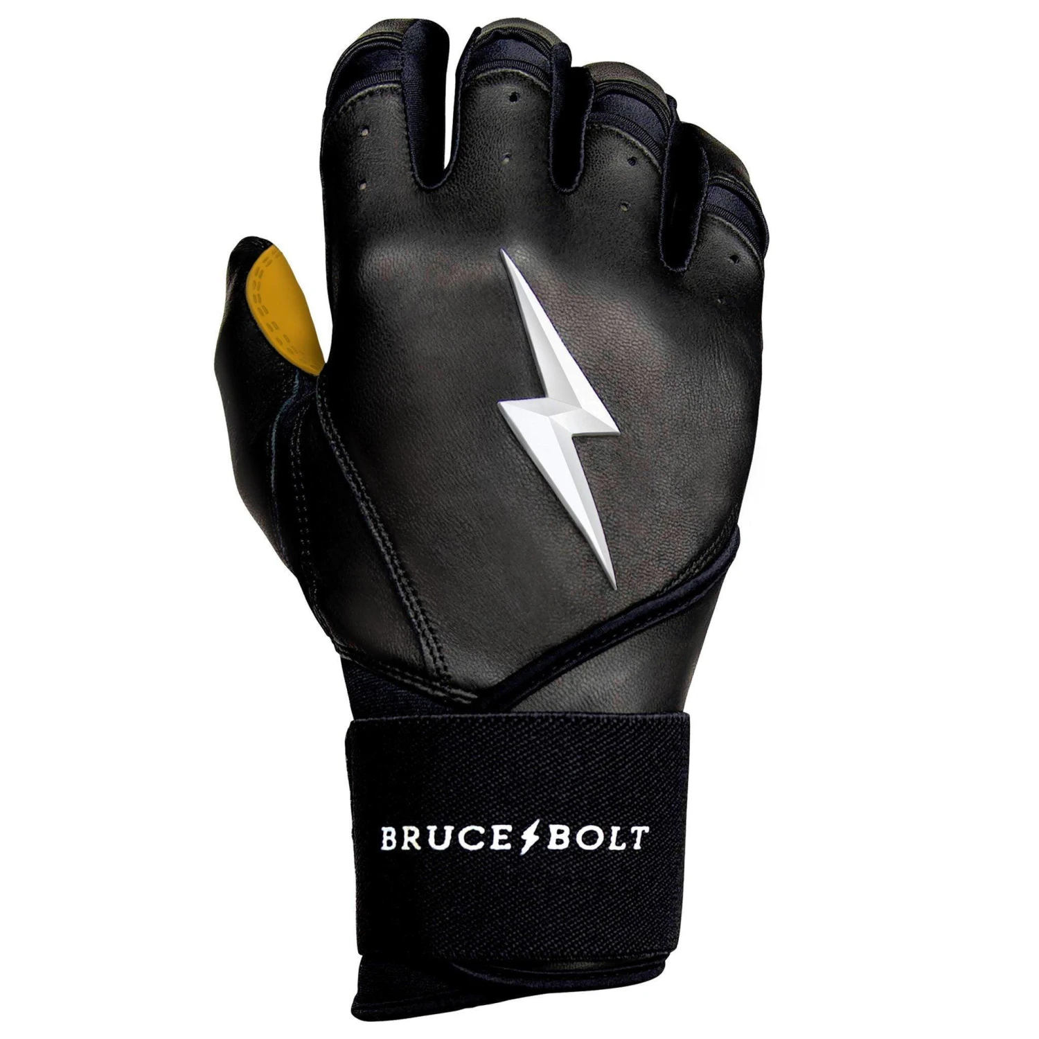 Bruce Bolt PREMIUM PRO Long Cuff Batting Gloves: Black 10 Bruce Bolt PREMIUM PRO Long Cuff Batting Gloves: Black - Image 8