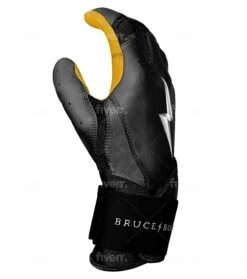 Bruce Bolt PREMIUM PRO Long Cuff Batting Gloves: Black 19 Bruce Bolt PREMIUM PRO Long Cuff Batting Gloves: Black -Baseball Shop LC BLKG SIDE