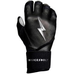 Bruce Bolt PREMIUM PRO Chrome Series Long Cuff Batting Gloves: Black 15 Bruce Bolt PREMIUM PRO Chrome Series Long Cuff Batting Gloves: Black -Baseball Shop LC CHRB RIGHT