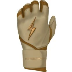 Bruce Bolt PREMIUM PRO Gold Series Batting Gloves: Long Cuff -Baseball Shop LC GLD LEFT