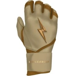 Bruce Bolt PREMIUM PRO Gold Series Batting Gloves: Long Cuff -Baseball Shop LC GLD RIGHT