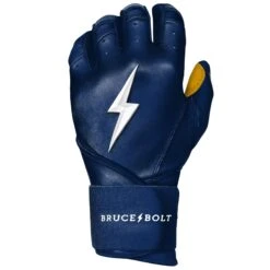 Bruce Bolt PREMIUM PRO Long Cuff Batting Gloves: Navy -Baseball Shop LC NVYG LEFT