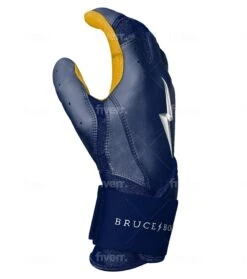 Bruce Bolt PREMIUM PRO Long Cuff Batting Gloves: Navy -Baseball Shop LC NVYG SIDE