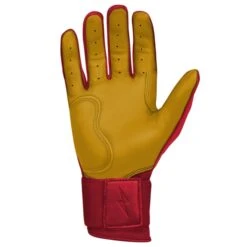 Bruce Bolt PREMIUM PRO Long Cuff Batting Gloves: Red -Baseball Shop LC REDG PALM
