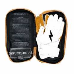Bruce Bolt PREMIUM PRO Long Cuff Batting Gloves: White -Baseball Shop LC WHTG BAG2