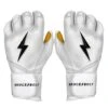 Bruce Bolt PREMIUM PRO Long Cuff Batting Gloves: White -Baseball Shop LC WHTG HERO