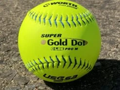Worth 12" Super Gold Dot PRO M USSSA Slowpitch Softballs (Dozen): UM12CY -Baseball Shop PhotoMar11 121035PM