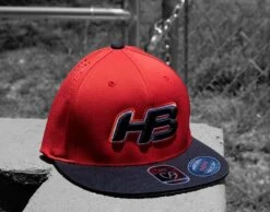 Headbanger Sports I8503 Cap America Flexfit Perforated Performance Hat: Red & Black