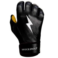 Bruce Bolt PREMIUM PRO Short Cuff Batting Gloves: Black -Baseball Shop SC BLKG RIGHT