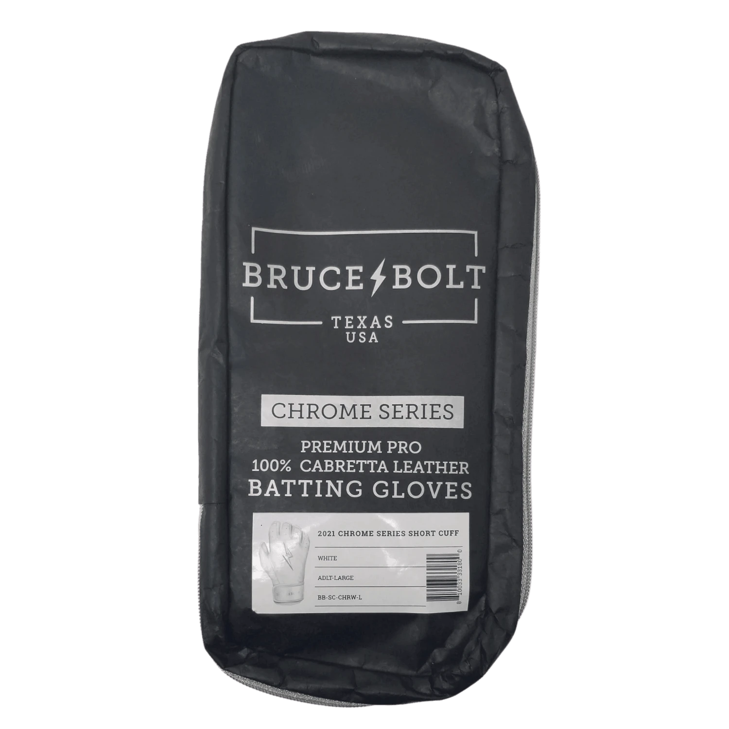 Bruce Bolt PREMIUM PRO Chrome Series Short Cuff Batting Gloves: White 5 Bruce Bolt PREMIUM PRO Chrome Series Short Cuff Batting Gloves: White - Image 3