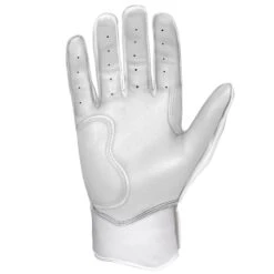 Bruce Bolt PREMIUM PRO Chrome Series Short Cuff Batting Gloves: White 17 Bruce Bolt PREMIUM PRO Chrome Series Short Cuff Batting Gloves: White -Baseball Shop SC CHRW PALM