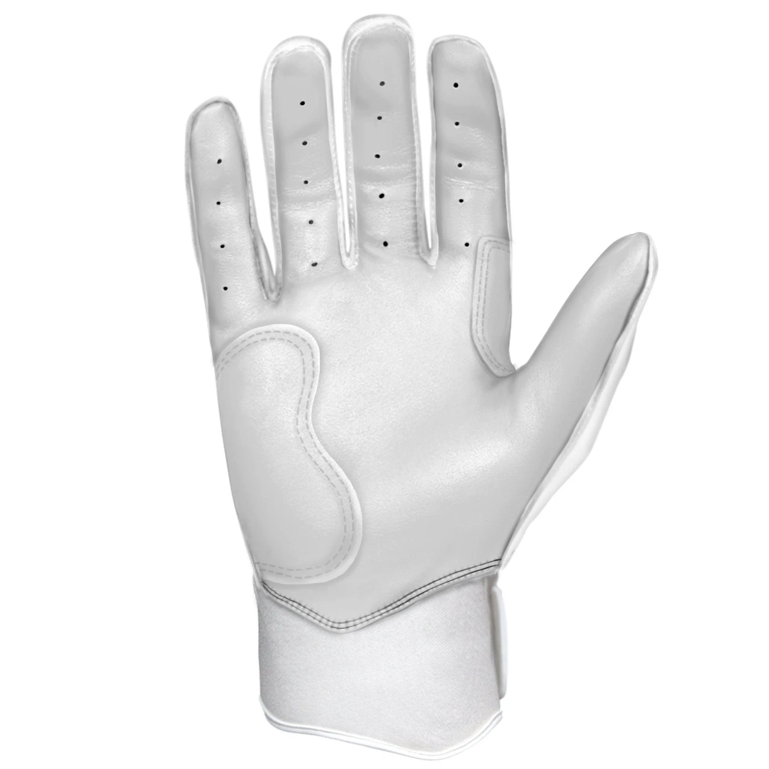 Bruce Bolt PREMIUM PRO Chrome Series Short Cuff Batting Gloves: White 9 Bruce Bolt PREMIUM PRO Chrome Series Short Cuff Batting Gloves: White - Image 7