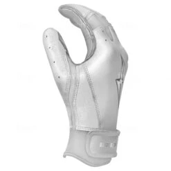 Bruce Bolt PREMIUM PRO Chrome Series Short Cuff Batting Gloves: White 19 Bruce Bolt PREMIUM PRO Chrome Series Short Cuff Batting Gloves: White -Baseball Shop SC CHRW SIDE