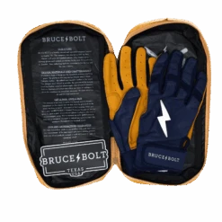 Bruce Bolt PREMIUM PRO Short Cuff Batting Gloves: Navy -Baseball Shop SC NVYG BAG2