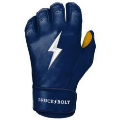 Bruce Bolt PREMIUM PRO Short Cuff Batting Gloves: Navy -Baseball Shop SC NVYG LEFT