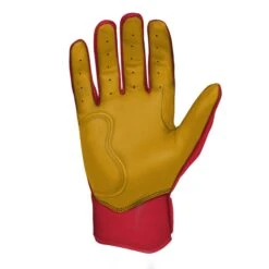 Bruce Bolt PREMIUM PRO Short Cuff Batting Gloves: Red -Baseball Shop SC REDG PALM