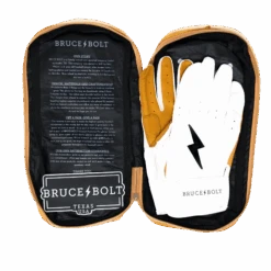 Bruce Bolt PREMIUM PRO Short Cuff Batting Gloves: White 16 Bruce Bolt PREMIUM PRO Short Cuff Batting Gloves: White -Baseball Shop SC WHTG BAG2