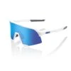 100% S3 Sunglasses Matte White - HiPER Blue Multilayer Mirror Lens -Baseball Shop SP21 S3 60005 00006 3Q