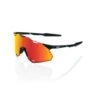 100% HYPERCRAFT XS (Youth) Sunglasses Soft Tact Black - HiPER Red Multilayer Mirror Lens