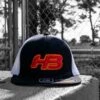 Headbanger Sports I8501 Cap America Flexfit Performance Trucker Mesh Back Hat: Black / White / Sunset -Baseball Shop Sundset1