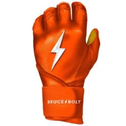 Bruce Bolt PREMIUM PRO Long Cuff Batting Gloves: Orange -Baseball Shop premium pro long cuff batting gloves orange brucebolt 129041