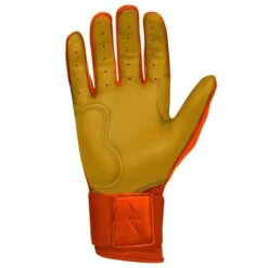 Bruce Bolt PREMIUM PRO Long Cuff Batting Gloves: Orange -Baseball Shop premium pro long cuff batting gloves orange brucebolt 813600