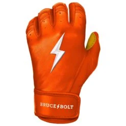 Bruce Bolt PREMIUM PRO Short Cuff Batting Gloves: Orange -Baseball Shop premium pro short cuff batting gloves orange brucebolt 128747