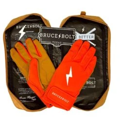 Bruce Bolt PREMIUM PRO Short Cuff Batting Gloves: Orange -Baseball Shop premium pro short cuff batting gloves orange brucebolt 666699